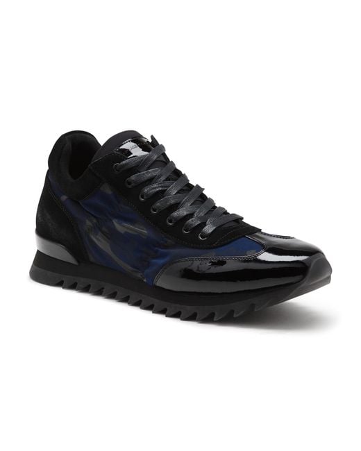 Karl Lagerfeld Blue Nylon Camo Runner Sneaker for men