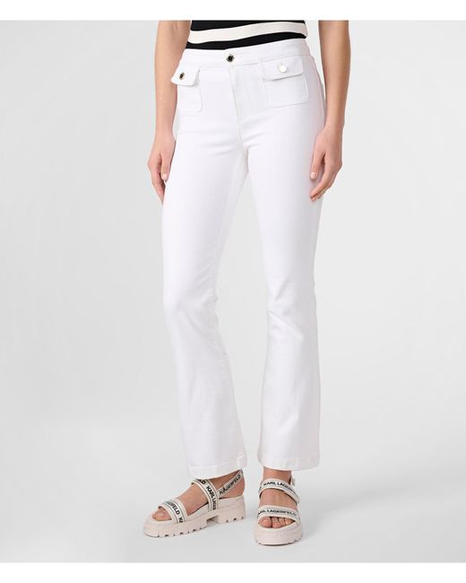 Karl Lagerfeld | Women's Front Pocket Jeans | White Denim
