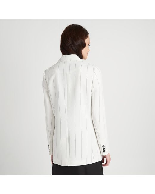 pinstripe boyfriend blazer