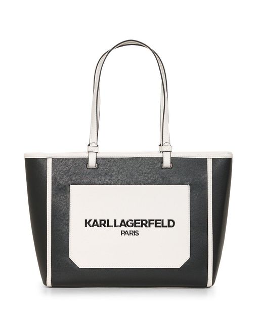 Karl Lagerfeld | Women's Maybelle Logo Tote Bag | Black/white