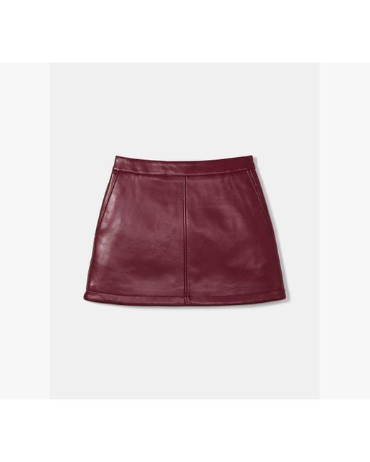 Kate Spade Red Faux Nappa Mini Skirt
