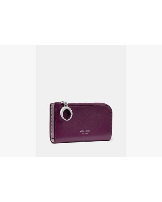 Kate Spade Purple Halo Fine Grain Leather Small Slim Bifold Wallet