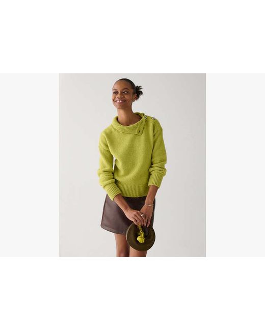 Kate Spade Green Bauble Button Turtleneck