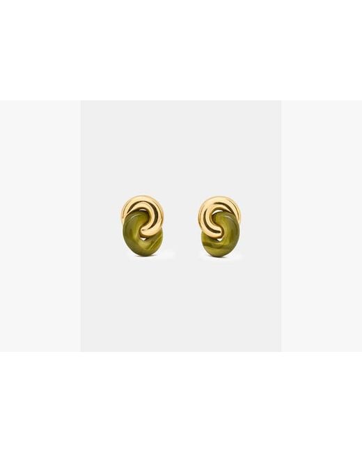 Kate Spade White Interlock Studs