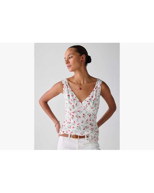 Kate Spade White Vibrant Buds Slip Tank