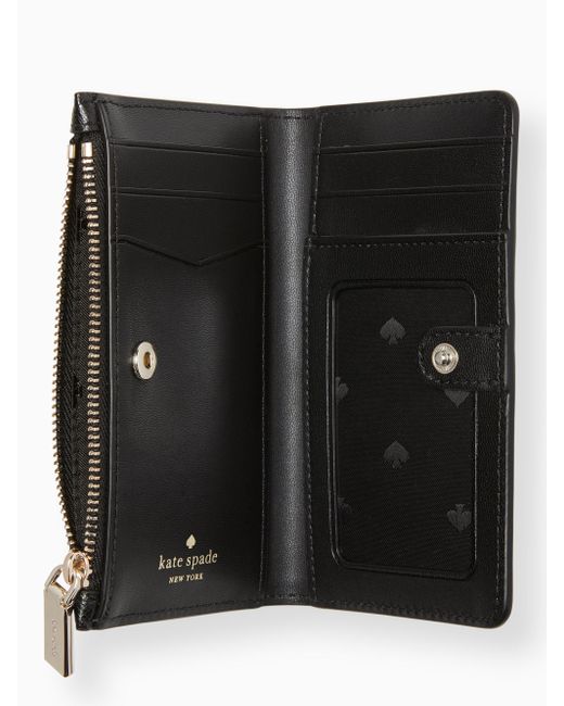 Kate Spade Staci Small Slim Bifold Wallet in Black - Lyst