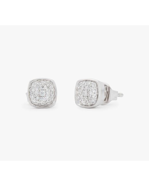 Kate Spade White Fine Time To Shine Pavé Diamond Studs