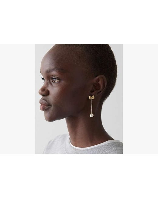 Kate Spade White Kate Spade Bling And Bows Linear Earring