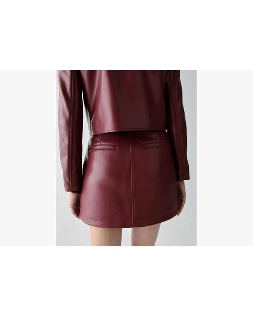 Kate Spade Red Faux Nappa Mini Skirt