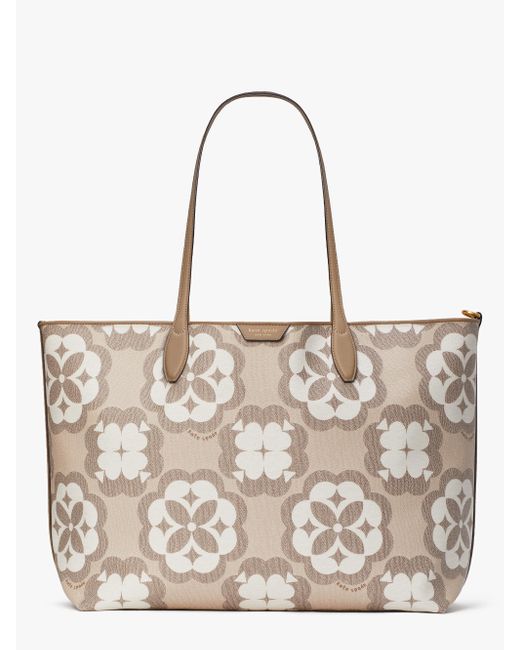 Kate Spade Canvas Oversized Spade Flower Monogram Sutton Large Tote Bag
