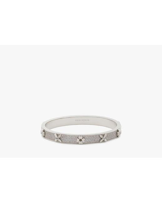 Kate Spade Gray Heritage Bloom Hinged Bangle