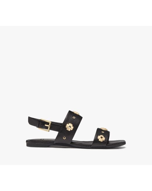 Kate Spade White Spade Flower Stud Flat Sandals