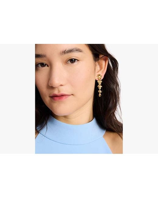 Kate Spade Metallic Precious Pansy Linear Earrings