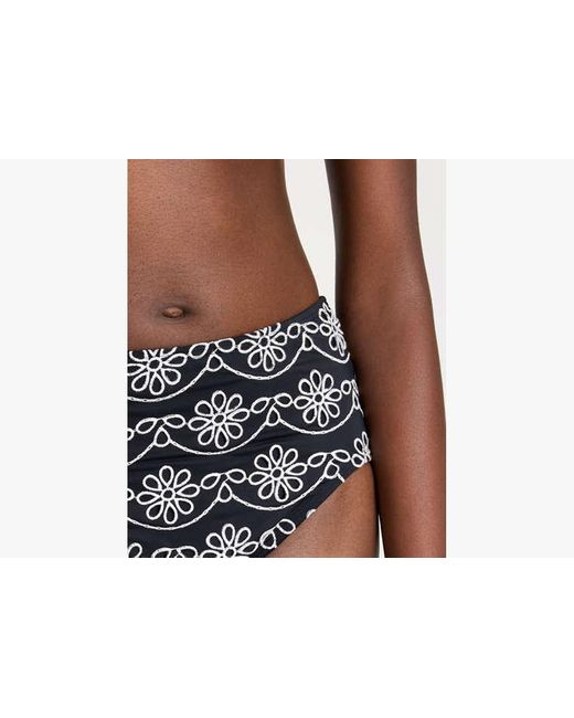 Kate Spade Blue Eyelet High Waist Bikini Bottom