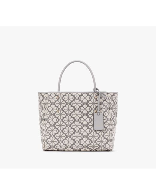 Kate Spade Gray Spade Flower Jacquard Medium Everything Tote