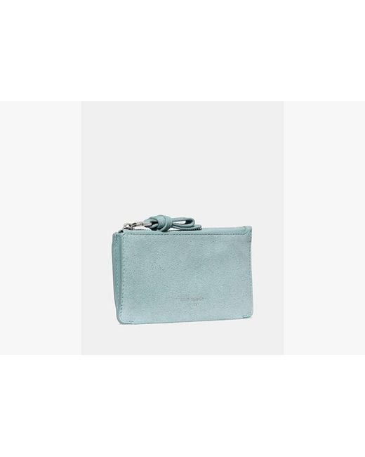 Kate Spade Blue Kate Spade Loop Suede Zip Card Case
