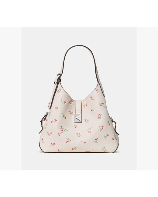 Kate Spade White Deco Vibrant Buds Crossbody Tote Bag