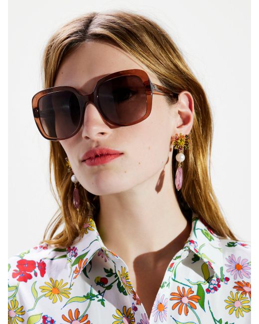 Kate Spade Wenona Sunglasses in Brown Lyst