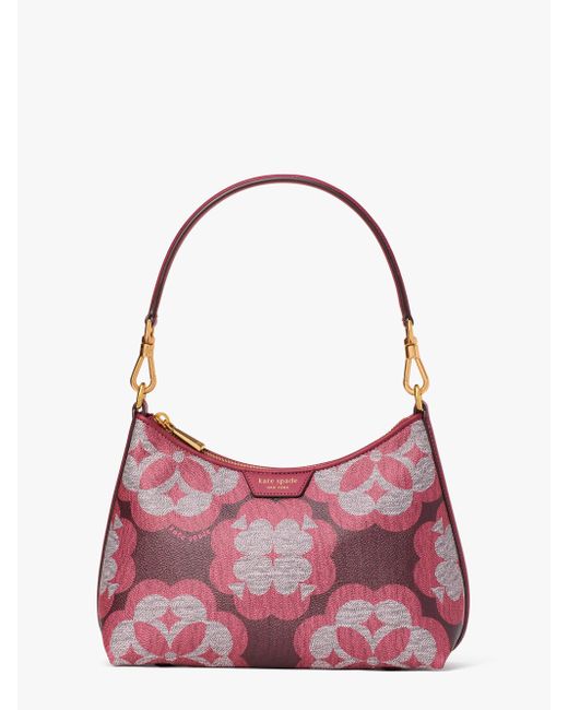 Kate Spade Canvas Oversized Spade Flower Monogram Reece Small