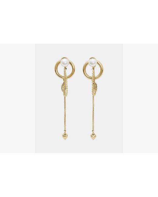 Kate Spade White Chain Reaction Front Back Studs