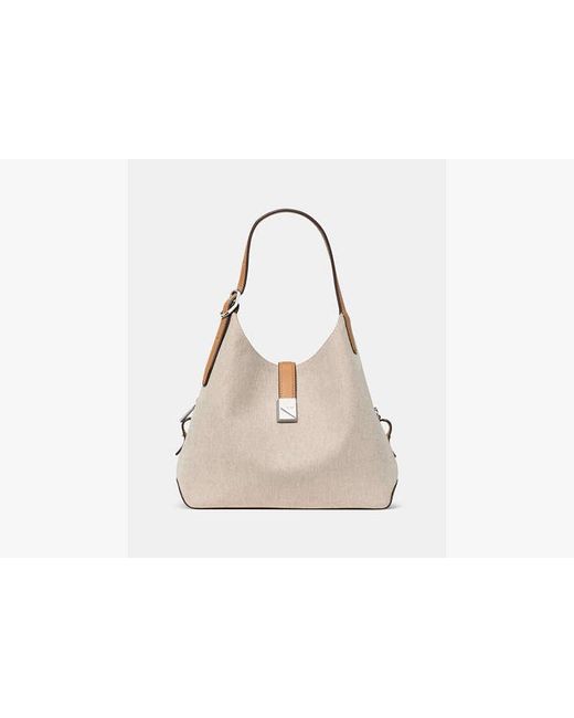 Kate Spade Natural Deco Canvas Crossbody Tote Bag