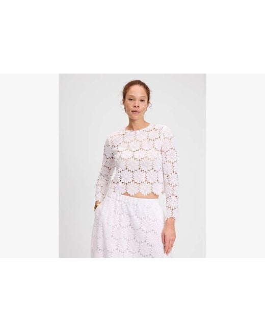 Kate Spade White Daisy Lace Top