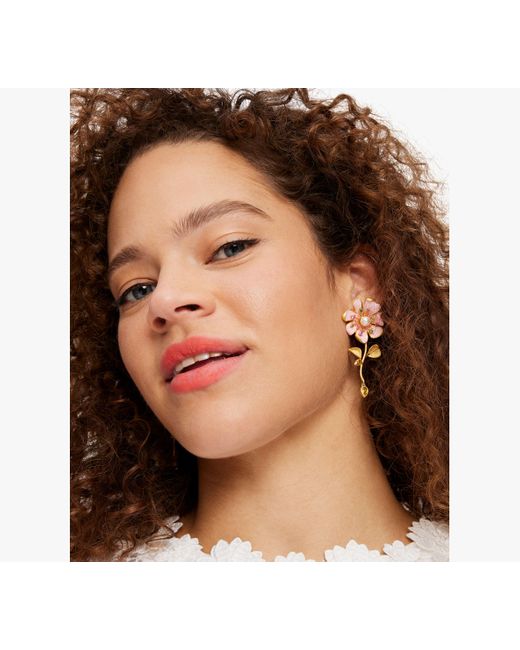 Kate Spade Metallic Bloom In Color Linear Earrings