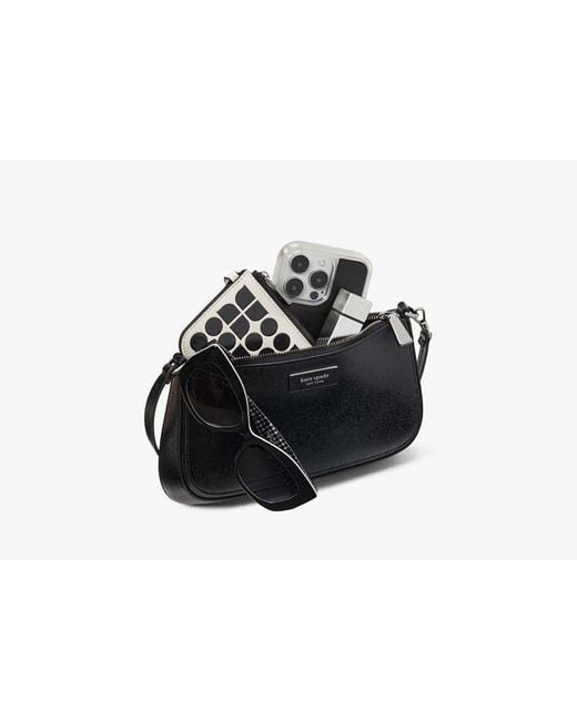 Kate Spade Black Sam Icon Shiny Mini Pochette