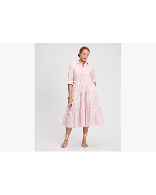 Kate Spade Pink Hemdkleid Mit Biesen, Gestuft