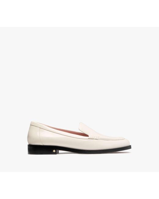 Kate Spade White Lori Patent Leather Loafers