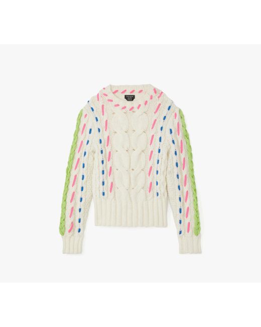 Kate Spade White Pullover mit Zopfmuster