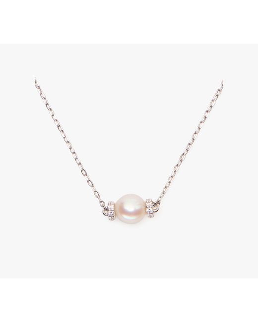 Kate Spade Metallic Kate Spade Fine Meant To Be Pearl & Diamond Pendant