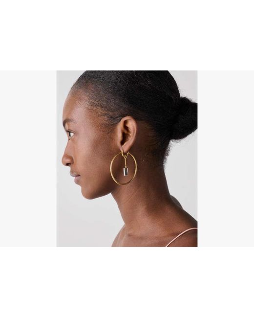 Kate Spade White Geo Pop Round Hoops