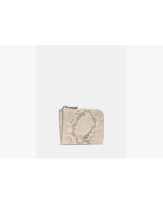 Kate Spade White Snake Embossed Mini Zip Card Case