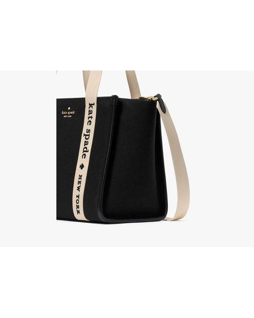 Kate Spade Black Kip Canvas Small Tote