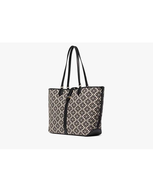 Kate Spade Black Spade Flower Jacquard Large Open Tote