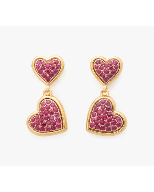 Kate Spade Pink With All My Heart Pavé Drop Earrings