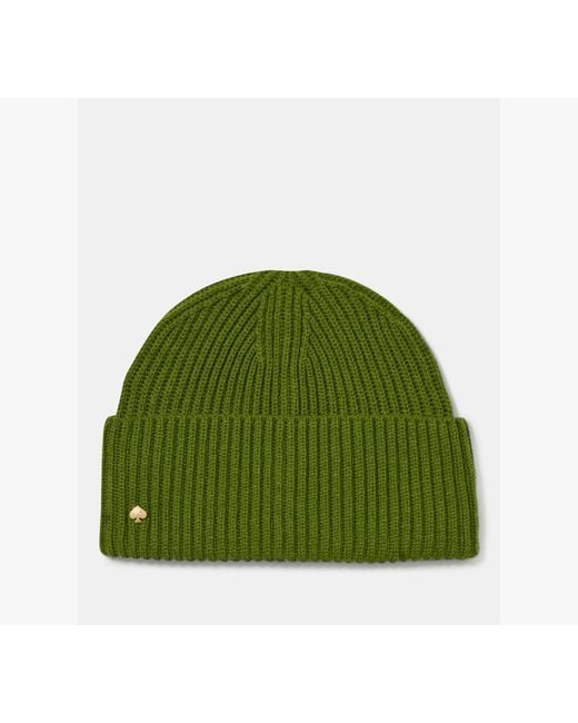 Kate Spade Green Kate Spade Stripe Cuff Beanie