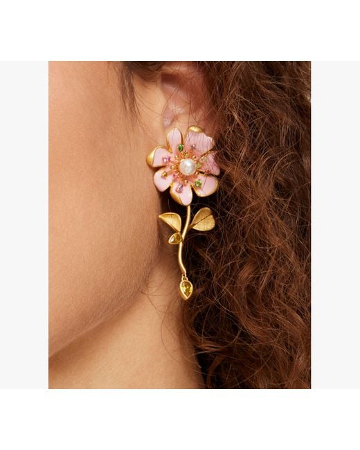 Kate Spade Metallic Bloom In Color Linear Earrings