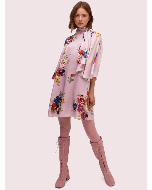Rare Roses Silk Tie Neck Dress Rare Roses Silk Tie Neck Dress