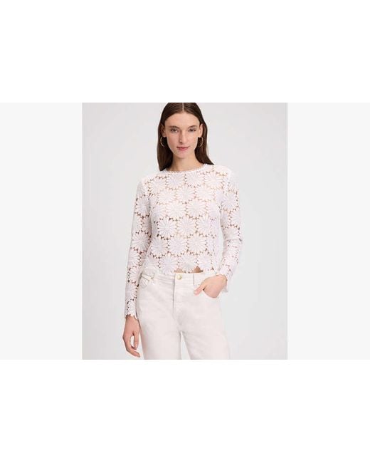 Kate Spade White Daisy Lace Top