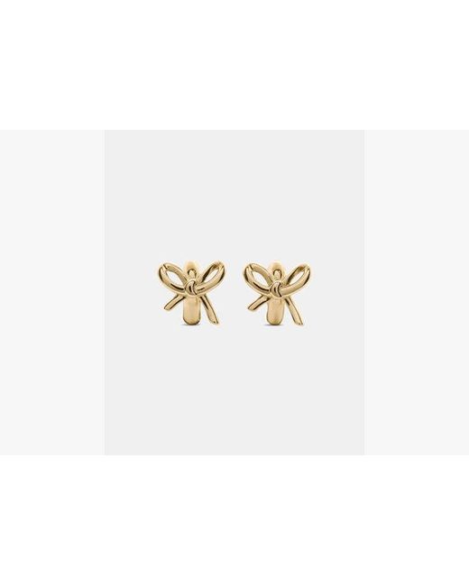 Kate Spade White Girlie Pearlie Bow Huggies
