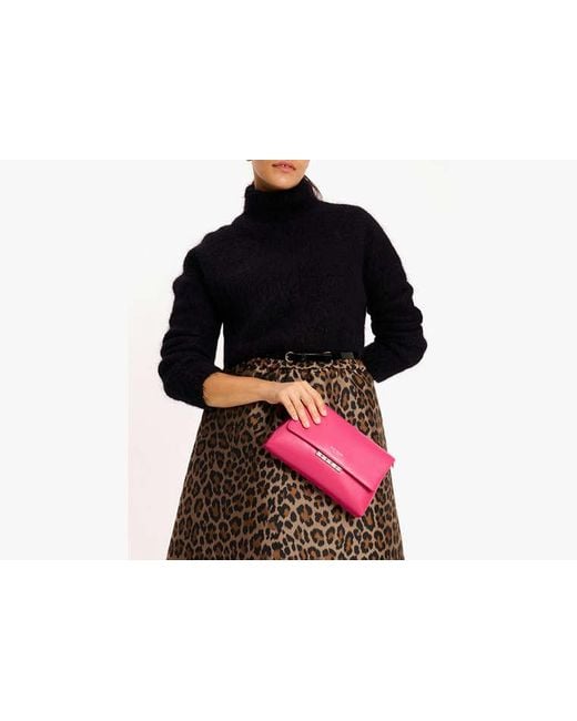 Kate Spade Pink Grace Embellished Lock Clutch