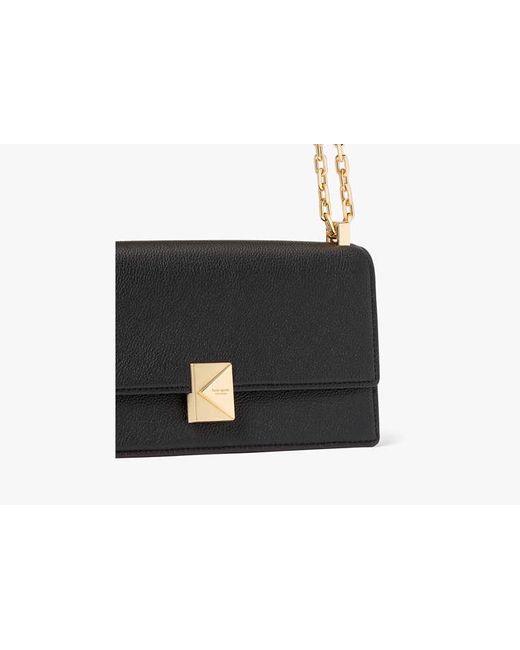 Kate Spade Black Deco Mini Flap Chain Crossbody