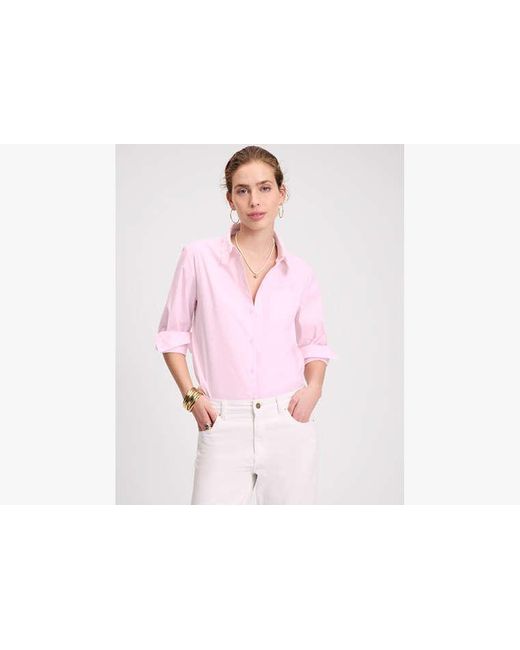 Kate Spade Pink Daisy Lace Collar Button Up Shirt