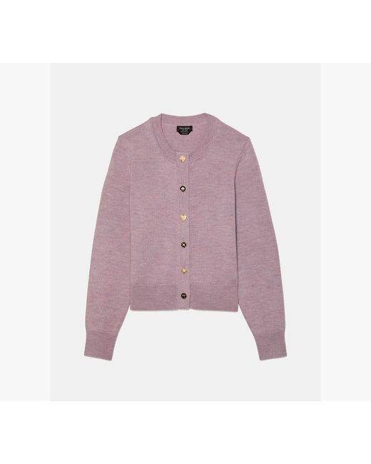 Kate Spade Purple Novelty Button Nell Cardigan