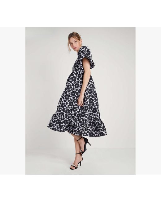 Kate spade floral park clip dot midi on sale dress