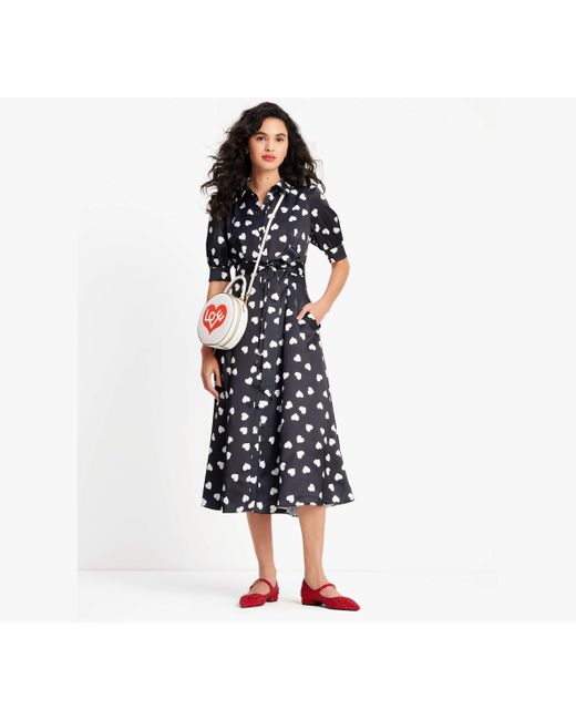 Kate Spade White Scattered Hearts Shirtdress