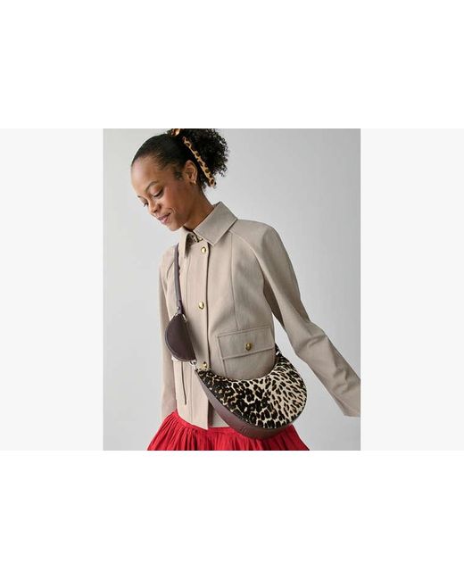 Kate Spade Gray Duo Leopard Haircalf Crossbody Bag