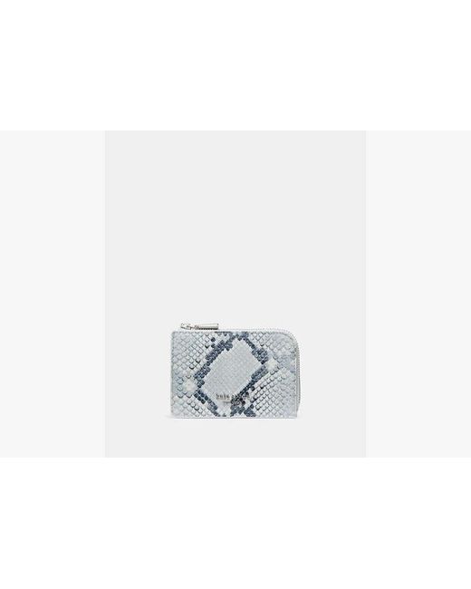 Kate Spade White Snake Embossed Mini Zip Card Case